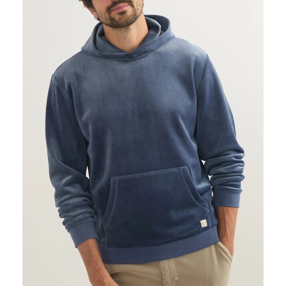 MARINE LAYER Cord Velour Hoodie Men’s XL Blue Corduroy Super Soft Athleisure